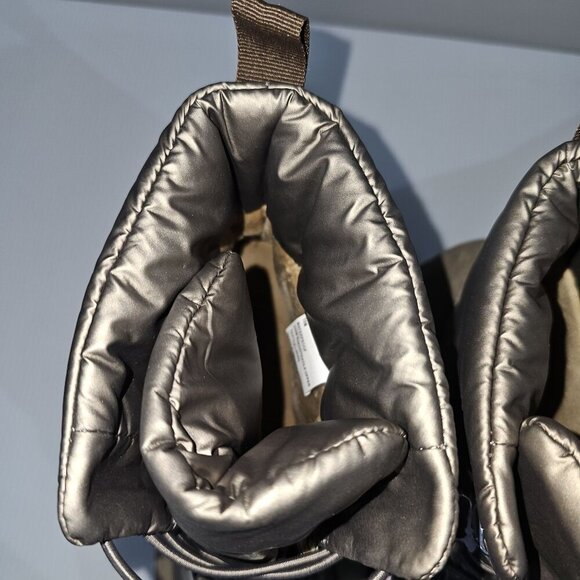 NEW Blondo Daylor Ankle Boot Sz 10 Taupe Nylon Suede Waterproof Lug Sole Puffy - Picture 9 of 15